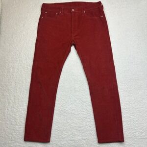 Levis 512 Pants Mens 38x32 (Fit 38x31) Red Corduroy Slim Taper Fit Casual EUC